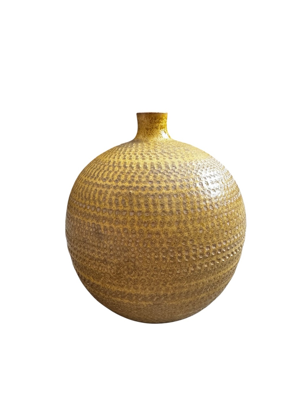 VTG Otagiri Mercantile Company pottery / bud vase, Dijon mustard yellow, 1960’s